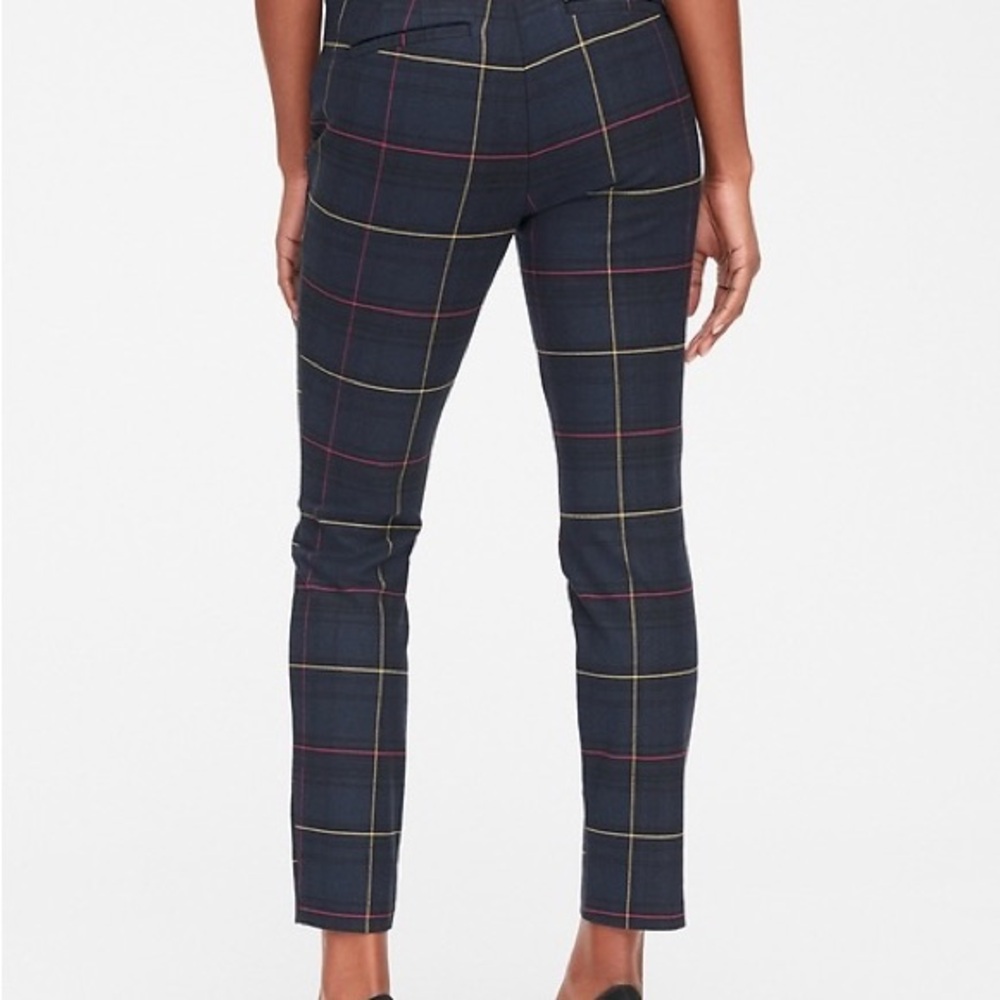 GAP Checkered Ankle Pants - Black, Yellow, Red